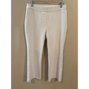 Spanx Stretch Twill Straight Leg Pants Womens Large White Excellent Pull On